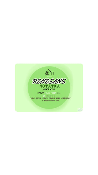 NOTATKA- RENESANS PDF *zgodnie z wymaganiami CKE*